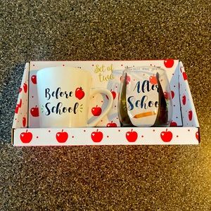 Teacher gift. Mug and wine glass